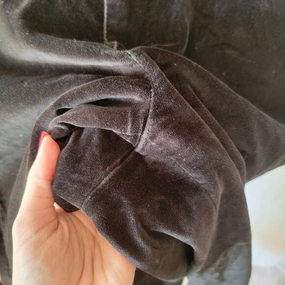 90s Vintage Talbots Black Velvet Velour Straight Mid Rise Stretch Pants Size 12P - Picture 9 of 11